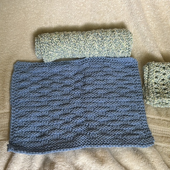 Hand knit Cotton Dishcloths - Picture 2 of 3